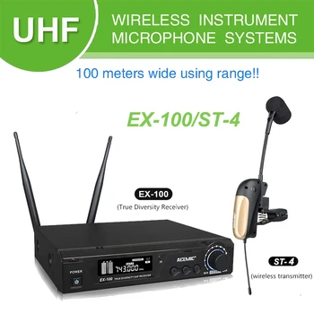 ACEMIC EX-100/ST-4 professional stage wireless instrument microphone for saxophone, trumpet, trombone, tubar, horn
ACEMIC EX-100/ST-4 professional stage wireless instrument microphone for saxophone, trumpet, trombone, tubar, horn