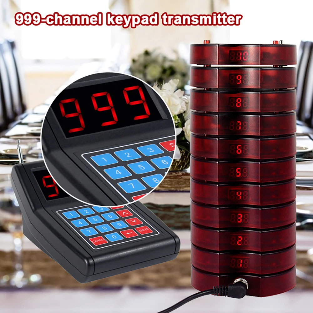 Restaurant Pager 10 Channels Wireless Paging Queue Waiter Calling System System for Restaurant Coffee Shop Queuing System
Restaurant Pager 10 Channels Wireless Paging Queue Waiter Calling System System for Restaurant Coffee Shop Queuing System