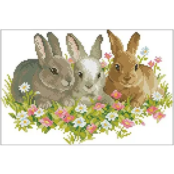 Three little rabbits patterns Counted Cross Stitch 11CT 14CT 18CT DIY Chinese Cross Stitch Kits Embroidery Needlework Sets
Three little rabbits patterns Counted Cross Stitch 11CT 14CT 18CT DIY Chinese Cross Stitch Kits Embroidery Needlework Sets