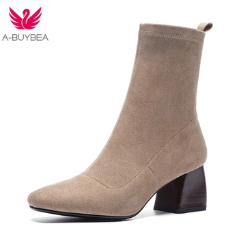 Women Boots British Style Flock Velvet Stretch Boots Casual Fashion Internal Leather European and American All Match
Women Boots British Style Flock Velvet Stretch Boots Casual Fashion Internal Leather European and American All Match