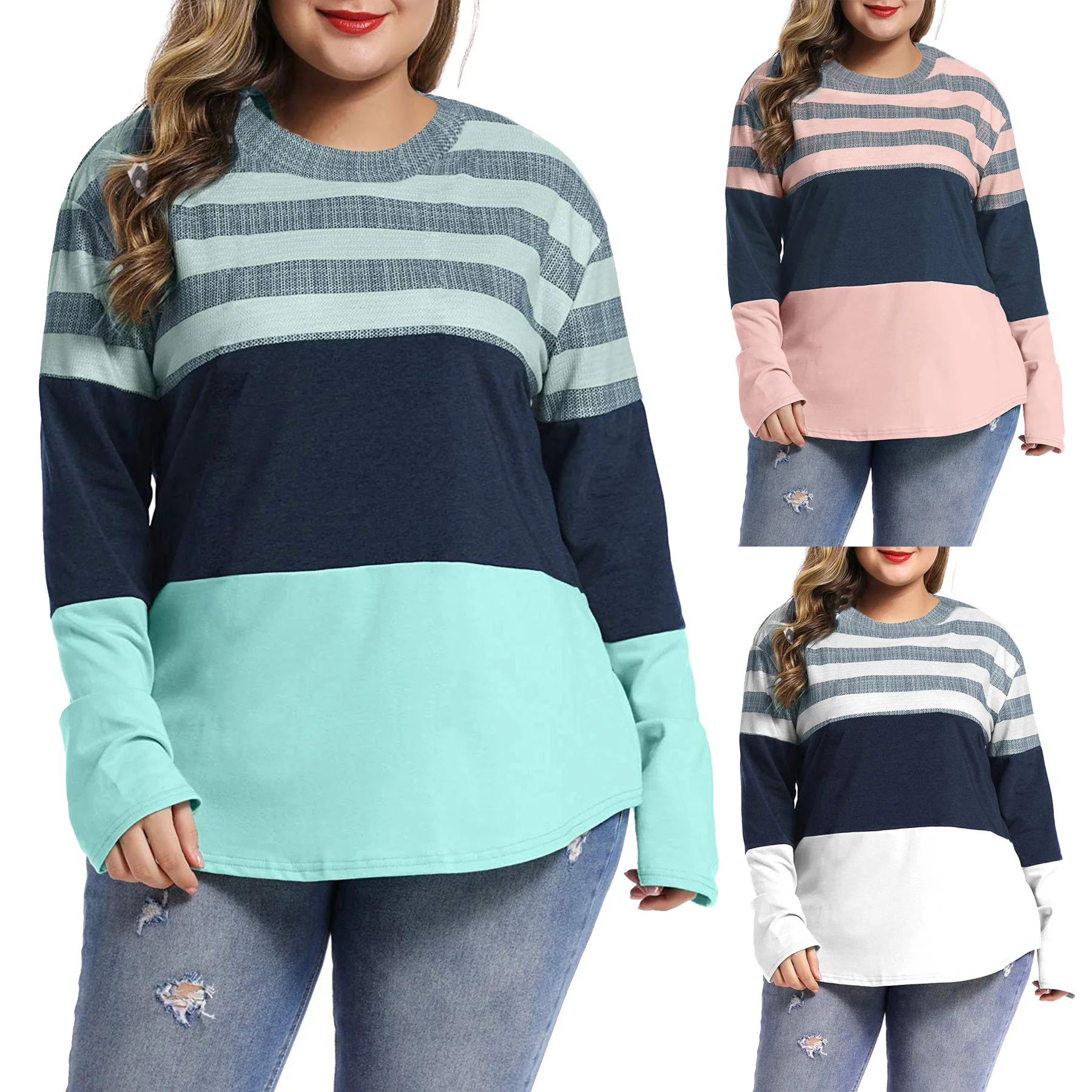 Spring Autumn and Winter Large Women's Printing and Splicing Large Fat Top Plus Size Tops Women Shirt
Spring Autumn and Winter Large Women's Printing and Splicing Large Fat Top Plus Size Tops Women Shirt