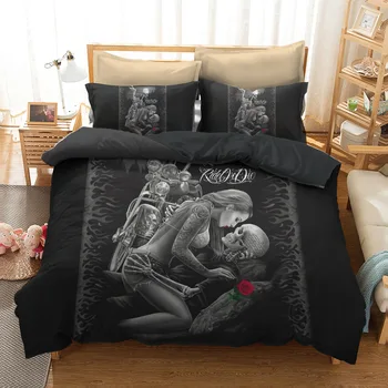 BEST.WENSD Halloween Bed Decoration printed You & Me 3d skull duvet set polyester Cotton Bedding full size bed set sugar skull 
BEST.WENSD Halloween Bed Decoration printed You & Me 3d skull duvet set polyester Cotton Bedding full size bed set sugar skull