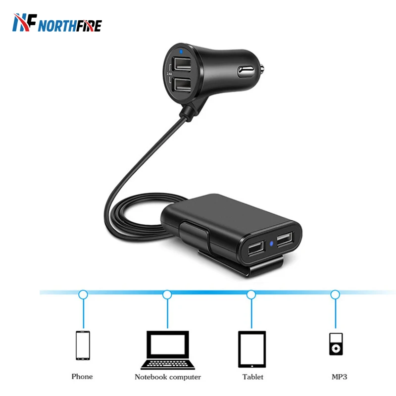 4 Port USB QC 3.0 quick Charge Seat Car Charger 1.7M Extending Cord Cable With Back clip For Iphone 7 Samsung 2.4+3.1A Universal
4 Port USB QC 3.0 quick Charge Seat Car Charger 1.7M Extending Cord Cable With Back clip For Iphone 7 Samsung 2.4+3.1A Universal
