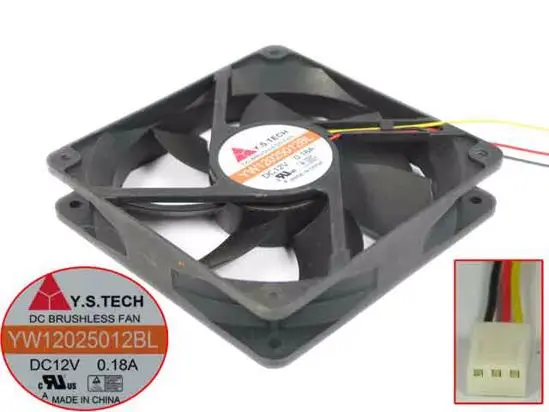 Вентилятор охлаждения сервера Y.S TECH YW12025012BL, 12 В постоянного тока, 120 А, 120x25 мм, 3 провода
Вентилятор охлаждения сервера Y.S TECH YW12025012BL, 12 В постоянного тока, 120 А, 120x25 мм, 3 провода