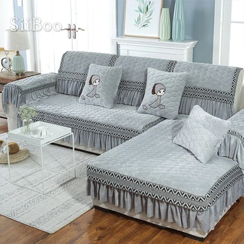 European simple style winter non-slip ruffles embroidered sweet girl plush sofa cover for living room housse de canapé SP5913
European simple style winter non-slip ruffles embroidered sweet girl plush sofa cover for living room housse de canapé SP5913