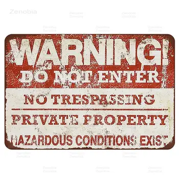 Warning! Do Not Enter. NO Trespassing Private Property. Hazardous Conditions Exist. Tin Sign Vintage Metal Plate Decor Home Cafe
Warning! Do Not Enter. NO Trespassing Private Property. Hazardous Conditions Exist. Tin Sign Vintage Metal Plate Decor Home Cafe