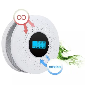 2 in 1 Carbon Monoxide Smoke Detector Combination Smoke and Carbon Monoxide Detector Battery Operated Smoke CO Alarm Detector