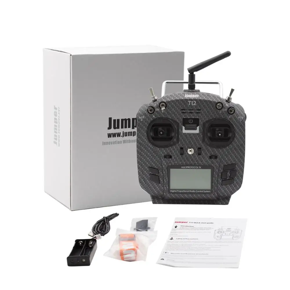 Jumper T12 Pro OpenTX 12ch High Sensitivity Hall Sensor Gimbal transmitter Radio with JP4-in-1 Multi-protocol RF Module
Jumper T12 Pro OpenTX 12ch High Sensitivity Hall Sensor Gimbal transmitter Radio with JP4-in-1 Multi-protocol RF Module