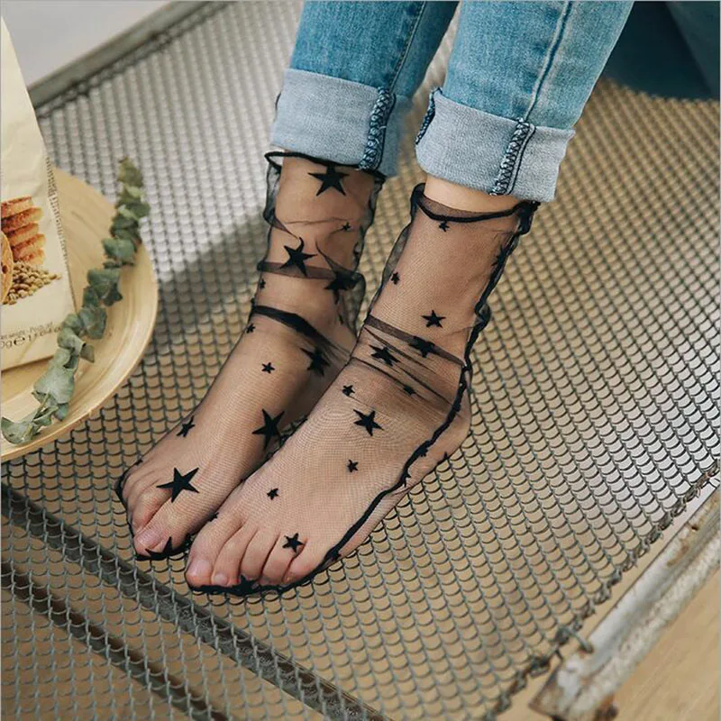 LJCUIYAO Women Cute Lace Grid Ruffle Ankle Socks Soft Silk Elastic Mesh Knit Frill Trim Transparent Summer Women's Female Socks
LJCUIYAO Women Cute Lace Grid Ruffle Ankle Socks Soft Silk Elastic Mesh Knit Frill Trim Transparent Summer Women's Female Socks