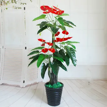 

artificial 160cm red palm tree bonsai artificial flower plastic fake tree greenery faux plants artificial trees for home decor