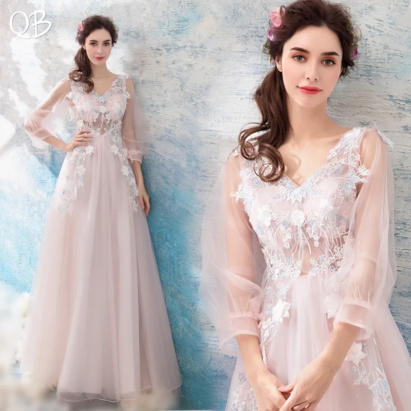 Pink A-line Tulle Lace Flower Evening Dresses with Sleeves 2019 New Fashion Long Formal Bride Party Prom Dress XK36M
Pink A-line Tulle Lace Flower Evening Dresses with Sleeves 2019 New Fashion Long Formal Bride Party Prom Dress XK36M
