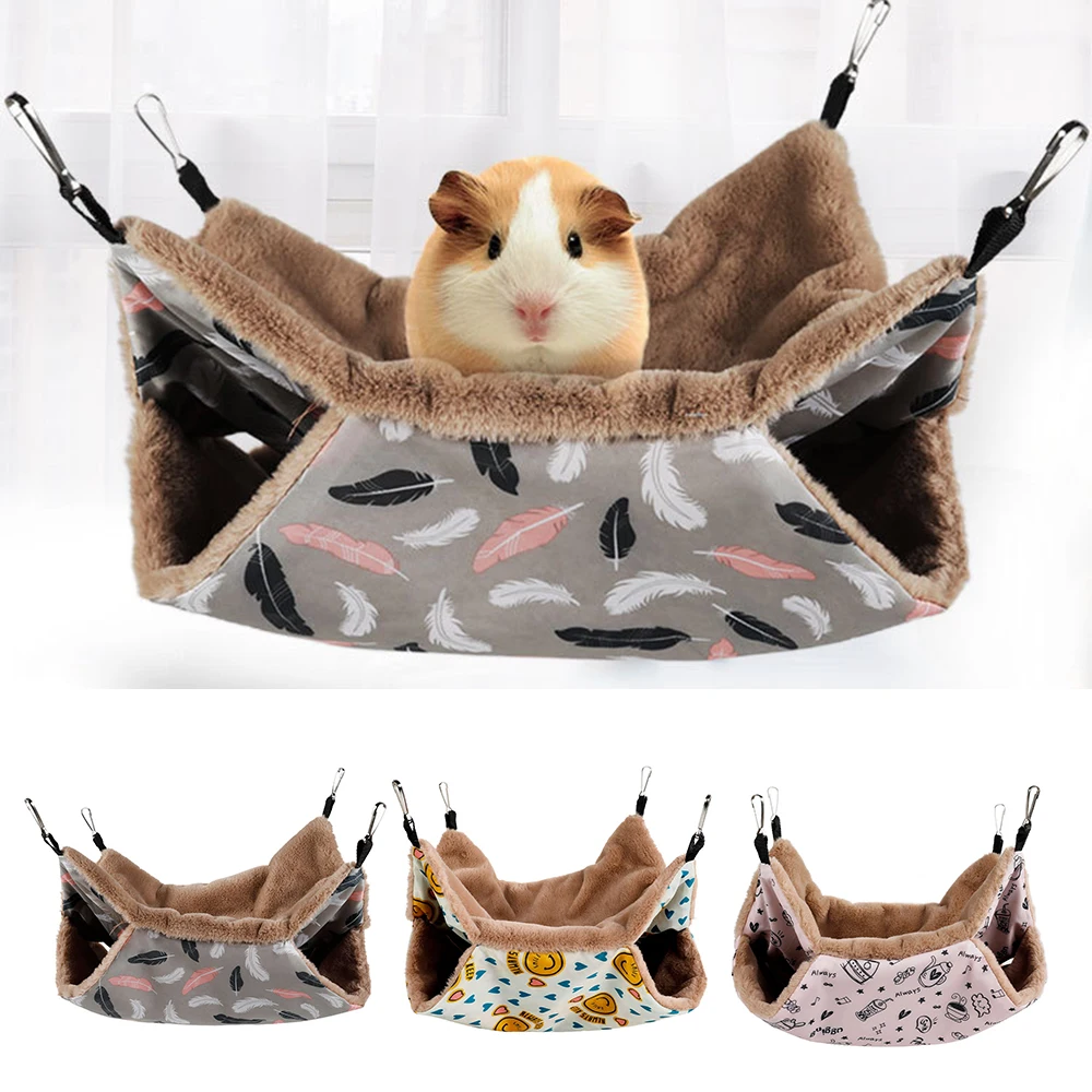 BESUFY Small Animal Bed,Warm Winter Small Pet Cage Hammock for Mouse Hamster Hedgehog Guinea Pig Rabbit Playing Sleeping Christmas Squirrel Tunnel Toy Tube Nest Bed Deep Grey