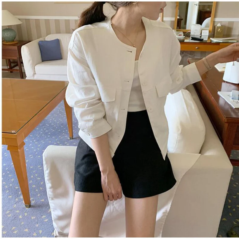 New 2020 Summer Autumn Women's Jacket Casual Pockets Fashionable Cargo Outerwear Cotton and Linen Short Tops CL423
New 2020 Summer Autumn Women's Jacket Casual Pockets Fashionable Cargo Outerwear Cotton and Linen Short Tops CL423