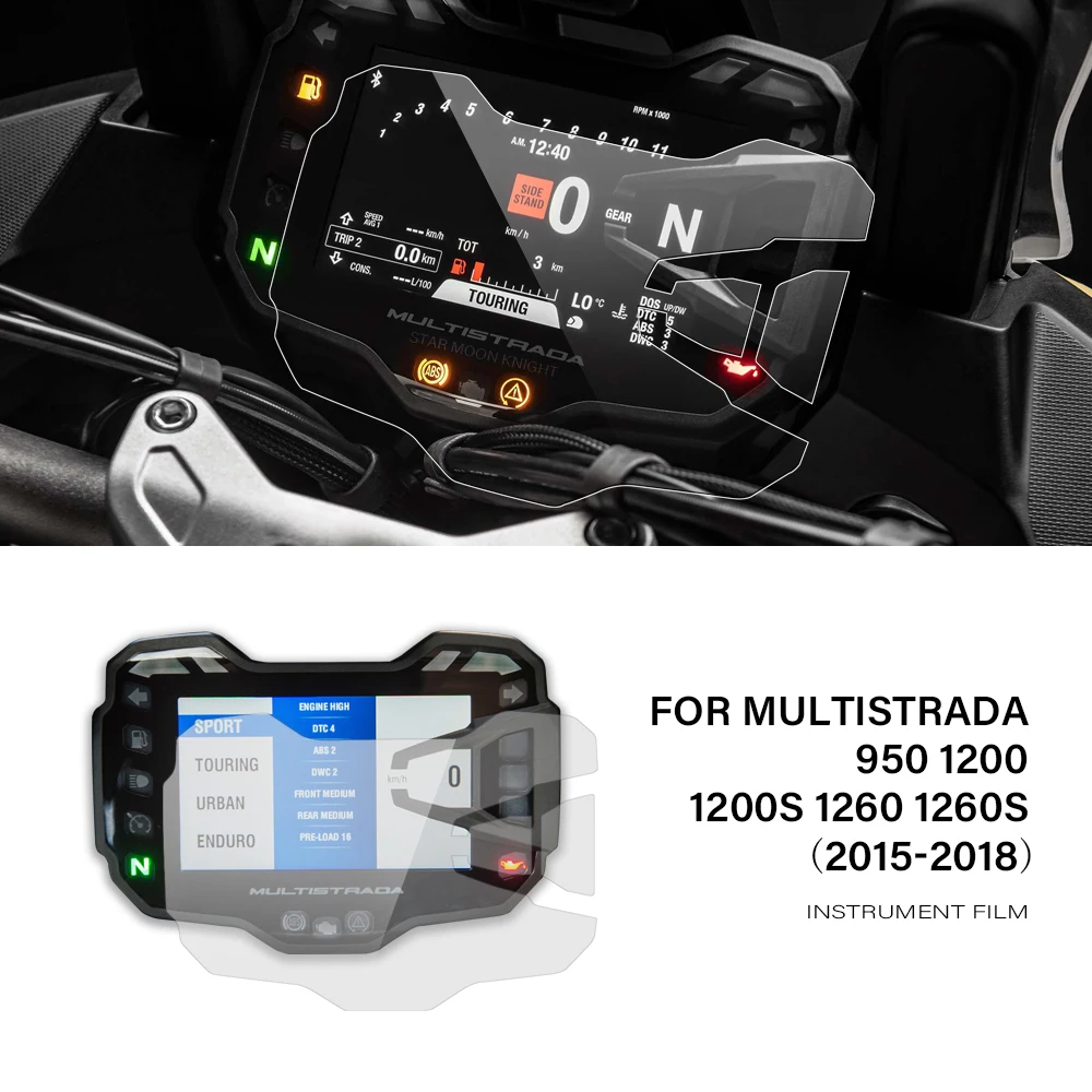 For DUCATI Multistrada 950 1200 1200S 1260 S 2015 - 2018 Motorcycle Scratch Cluster Screen Dashboard Protection Instrument Film 
For DUCATI Multistrada 950 1200 1200S 1260 S 2015 - 2018 Motorcycle Scratch Cluster Screen Dashboard Protection Instrument Film
