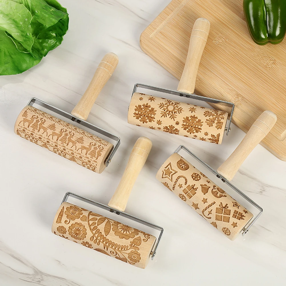 Practical Print Solid Wood Engraving Embossing Rolling Pin Kitchen Christmas Elk Roller Baking Tool with Handle New Year Gifts
Practical Print Solid Wood Engraving Embossing Rolling Pin Kitchen Christmas Elk Roller Baking Tool with Handle New Year Gifts