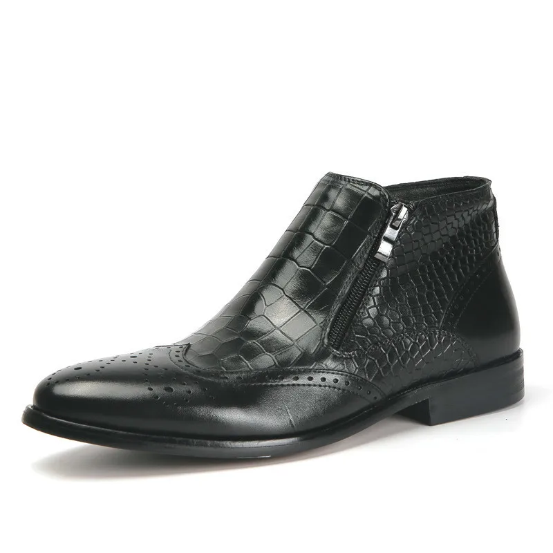 Martin Boots Male Cloth Locke Carving Men's Head Layer Cowhide Leisure Time High Help Short England brown crocodile shoes men
Martin Boots Male Cloth Locke Carving Men's Head Layer Cowhide Leisure Time High Help Short England brown crocodile shoes men
