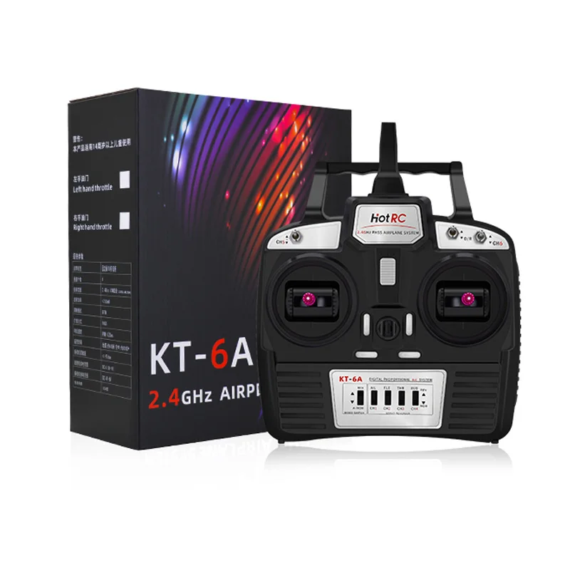 Hotrc KT-6A 2.4G 6CH RC Transmitter FHSS & 6CH Receiver With Box For Rc Airplane DIY KT Board Machine FPV Drone
Hotrc KT-6A 2.4G 6CH RC Transmitter FHSS & 6CH Receiver With Box For Rc Airplane DIY KT Board Machine FPV Drone