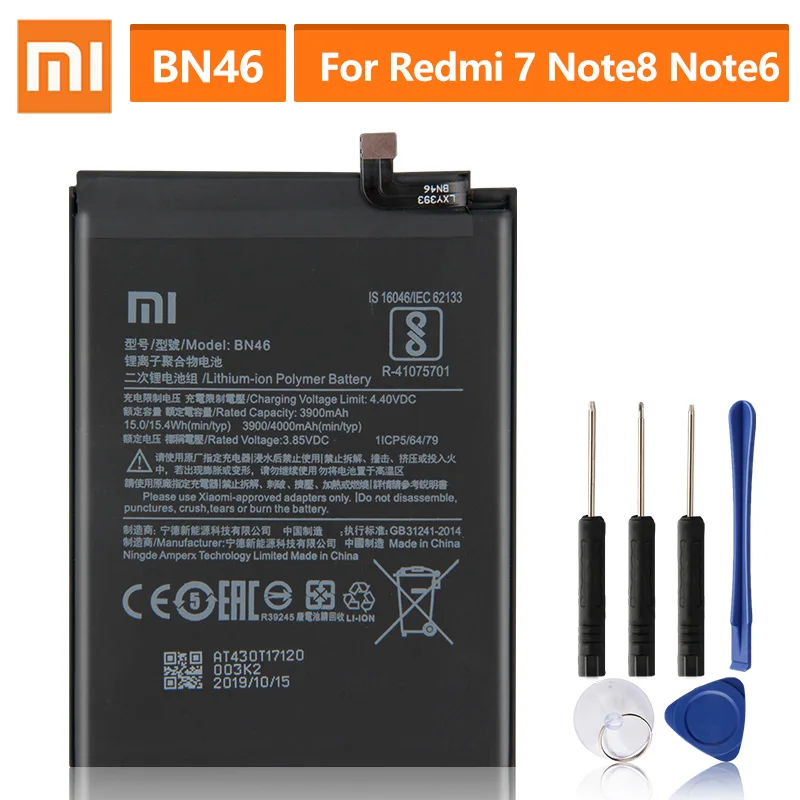 Original Replacement Battery BN46 For Xiaomi Redmi Note8 Note 8T 8 Redmi 7 Redmi7 Note 6 Note6 Genuine Phone Battery 4000mAh
Original Replacement Battery BN46 For Xiaomi Redmi Note8 Note 8T 8 Redmi 7 Redmi7 Note 6 Note6 Genuine Phone Battery 4000mAh