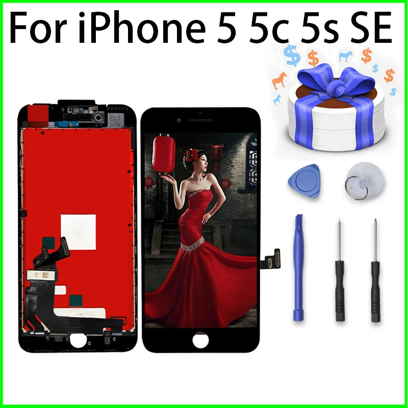 Lifetime Assurance for iPhone 5 5C 5s SE LCD Digiziter Assembly Display No Dead Pixel Screen for iPhone 6 LCD with Repair Tools+
Lifetime Assurance for iPhone 5 5C 5s SE LCD Digiziter Assembly Display No Dead Pixel Screen for iPhone 6 LCD with Repair Tools+