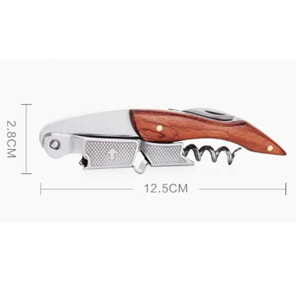High Quality Wood Handle Professional Wine Opener Multifunction Portable Screw Corkscrew Wine Bottle Opener Cook Tools