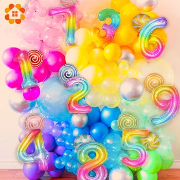 40Inch Rainbow Digital Balloon Donut Party Gradient Balloons Kids Birthday Ice Cream Candy Lolipops Balloon for Party Decoration
40Inch Rainbow Digital Balloon Donut Party Gradient Balloons Kids Birthday Ice Cream Candy Lolipops Balloon for Party Decoration