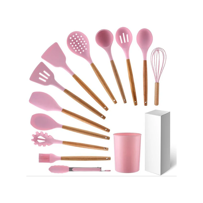 12 Pcs/set Wooden Handle Silicone Kitchenware Non-stick Cookware Kitchen Tool Baking Set Cooking Spoon With Bucket
12 Pcs/set Wooden Handle Silicone Kitchenware Non-stick Cookware Kitchen Tool Baking Set Cooking Spoon With Bucket