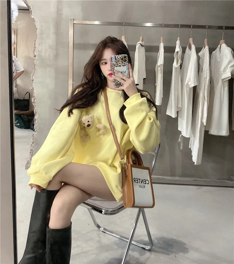 2020 New Autumn And Winter Round-Neck Cute Little Bear Butter Yellow Lazy Mid-Length Hoodie Women's
2020 New Autumn And Winter Round-Neck Cute Little Bear Butter Yellow Lazy Mid-Length Hoodie Women's