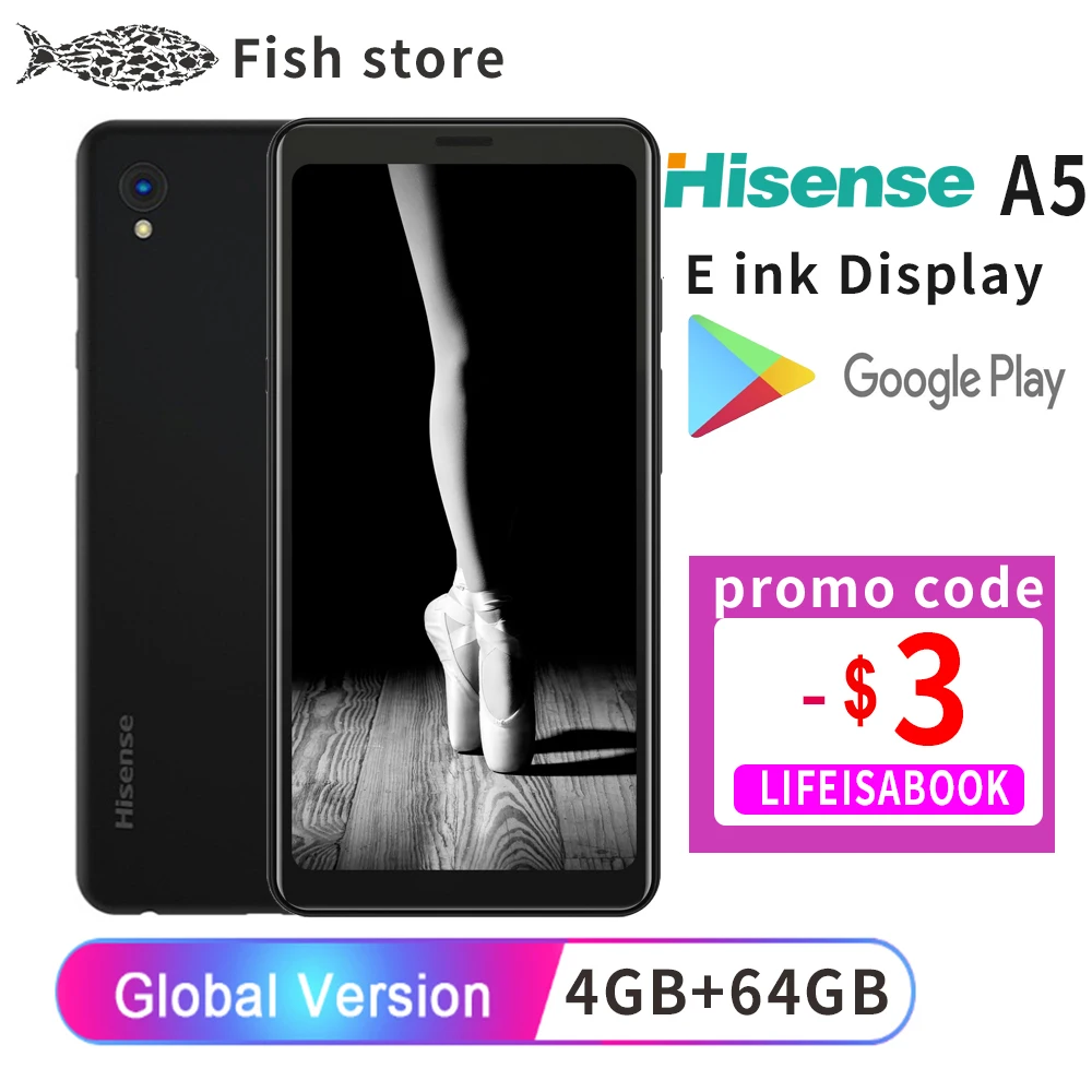 Google Play Hisense A5 многоязычный EInk экран дисплея сотовый телефон электронная книга