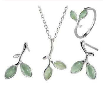 Romantic Opal Jewelry Sets 925 Sterling Silver Sweet Leaf Choker Necklaces Ring Earrings for Women Statement Jewelry
Romantic Opal Jewelry Sets 925 Sterling Silver Sweet Leaf Choker Necklaces Ring Earrings for Women Statement Jewelry