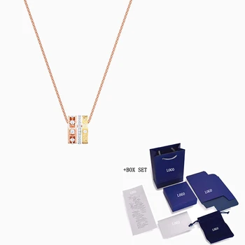 Fashion SWA New ADMIRATION Pendant Rose Gold Three Love is Around lettering Circle Crystal Necklace Women Romantic Jewelry Gift
Fashion SWA New ADMIRATION Pendant Rose Gold Three Love is Around lettering Circle Crystal Necklace Women Romantic Jewelry Gift