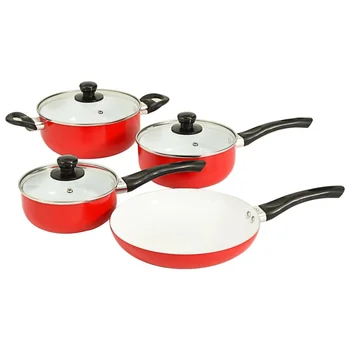 7-Piece Cookware Set Kitchen Tool Cooking Frying Pans Pots Set Saucepan Saucepot Tableware With Lids Aluminium Multi-Function
7-Piece Cookware Set Kitchen Tool Cooking Frying Pans Pots Set Saucepan Saucepot Tableware With Lids Aluminium Multi-Function