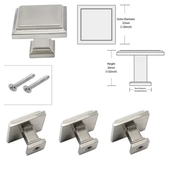 Brushed Nickel Cabinet Knobs for Dresser Drawers Square Kitchen Cabinet Handles Modern Drawer Handles Cabinet Hardware 1~50Pack
Brushed Nickel Cabinet Knobs for Dresser Drawers Square Kitchen Cabinet Handles Modern Drawer Handles Cabinet Hardware 1~50Pack