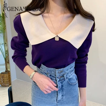 Genayooa Knittted Women Sweater Long Sleeve Casual Crew Neck Pullover Sweater Autumn Winter Knitting Jumpers 2019
Genayooa Knittted Women Sweater Long Sleeve Casual Crew Neck Pullover Sweater Autumn Winter Knitting Jumpers 2019