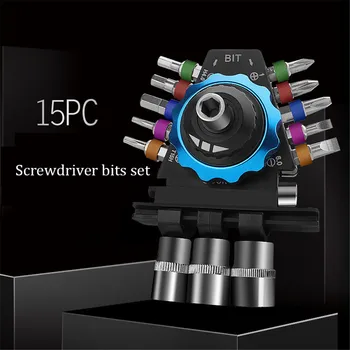 15Pcs Screwdriver Bit Set Multifunction Cross Hexagon Scokect Head Plum Screwdriver Head Screw Driver Magnet
15Pcs Screwdriver Bit Set Multifunction Cross Hexagon Scokect Head Plum Screwdriver Head Screw Driver Magnet