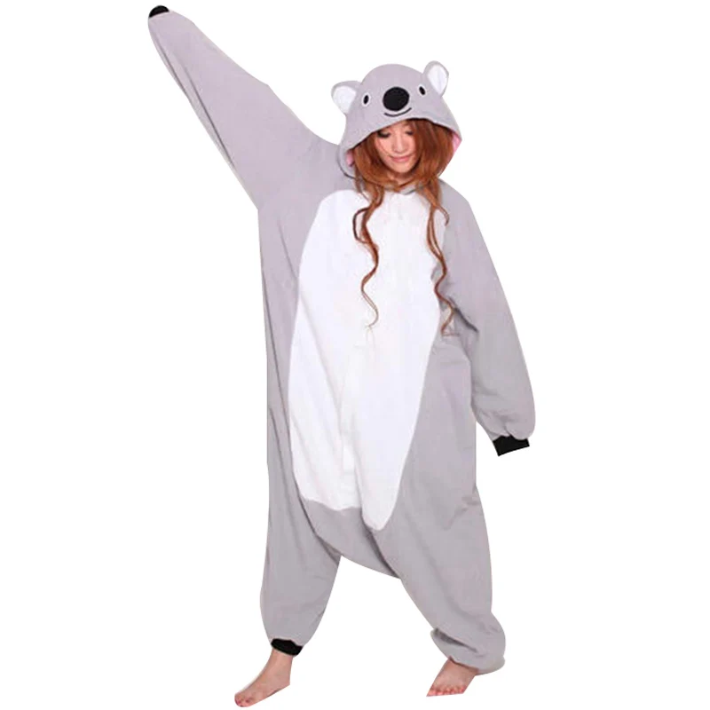 

Cozy Koala Onesies For Adults Animal Kigurumi Pajamas Cartoon Sleepwear Pyjamas Women Men Fleece Girls Cosplay Costume Bodysuit