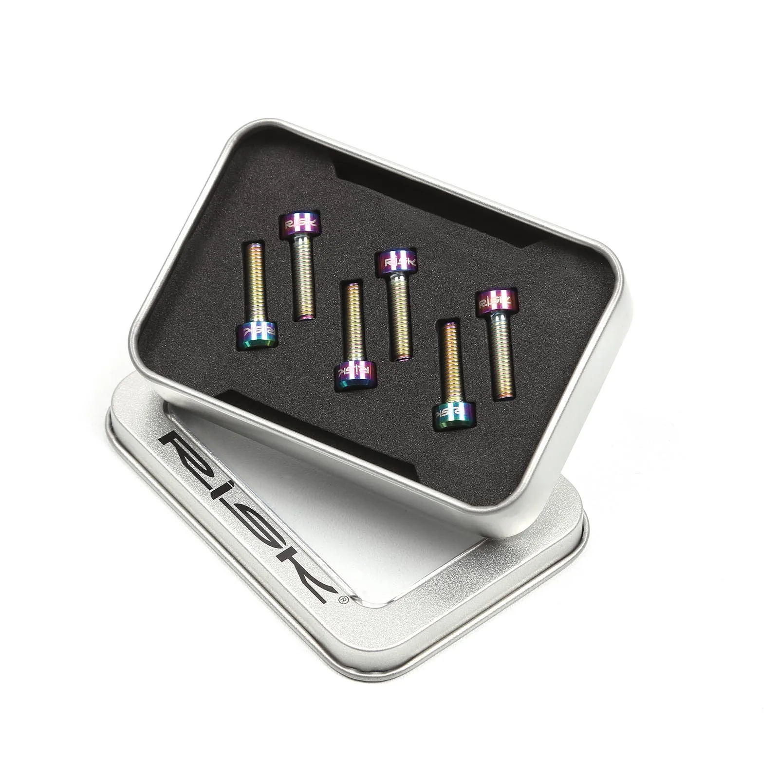 RISK 6pcs Rainbow Titanium Alloy Bolt Screw M5*16/18/20mm for Bicycle Stem MTB Road Mountain Bike Screw with Washer Fixed Bolts