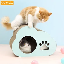 Cama de tablero raspador de gato Petshy cama de lujo de juguete para arañazos de gato rascado de gato pequeño Post Protector de pata almohadilla de gatos rascador tapete de cartón(China)