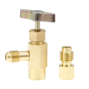 DRELD Brass R134A Can Tap Refrigerant Dispenser Tank Adapter for R134A R12 Charging Hose 1/4 SAE Female x 1/2 ACME Male
DRELD Brass R134A Can Tap Refrigerant Dispenser Tank Adapter for R134A R12 Charging Hose 1/4 SAE Female x 1/2 ACME Male
