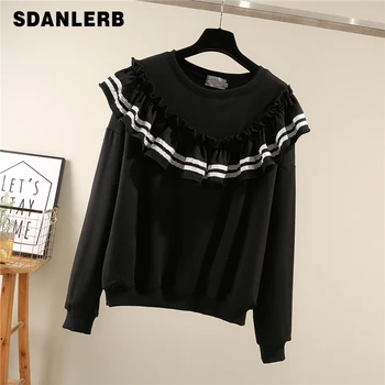 Ruffle Hoodie Women Crewneck Pullover Long-Sleeve Sweatshirt Women's 2020 Spring New Loose Korean-Style Lazy Top Pullovers Top
Ruffle Hoodie Women Crewneck Pullover Long-Sleeve Sweatshirt Women's 2020 Spring New Loose Korean-Style Lazy Top Pullovers Top