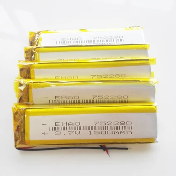 5 pcs 3.7V 1500mAh 752280 Lithium Polymer LiPo Rechargeable Battery For PAD GPS Vedio Game E-Book Tablet PC Power Bank
5 pcs 3.7V 1500mAh 752280 Lithium Polymer LiPo Rechargeable Battery For PAD GPS Vedio Game E-Book Tablet PC Power Bank
