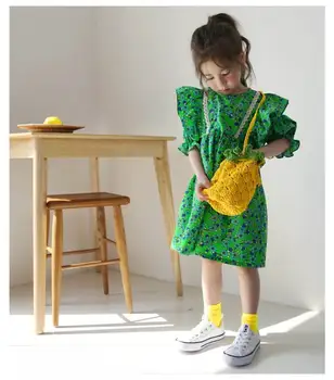 Wholesale Girl Floral Dress 2020 Summer New Green Floral Cotton Flare Sleeve Holiday Dress Kids Clothes E20662
Wholesale Girl Floral Dress 2020 Summer New Green Floral Cotton Flare Sleeve Holiday Dress Kids Clothes E20662