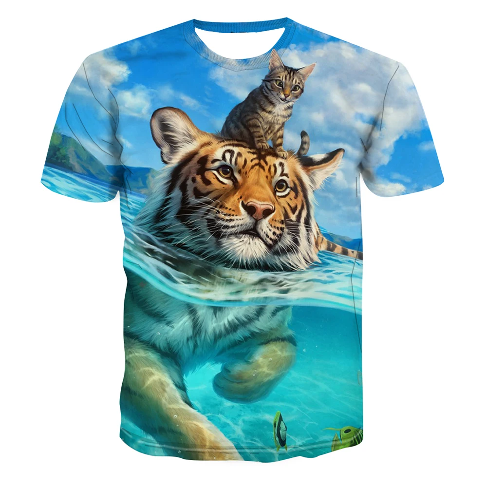 King of the Forest Animal Print T-shirt Men's 3D Tiger Print Short Sleeve Tops Hip Hop Summer Youth Clothing Men Street Shirts
King of the Forest Animal Print T-shirt Men's 3D Tiger Print Short Sleeve Tops Hip Hop Summer Youth Clothing Men Street Shirts