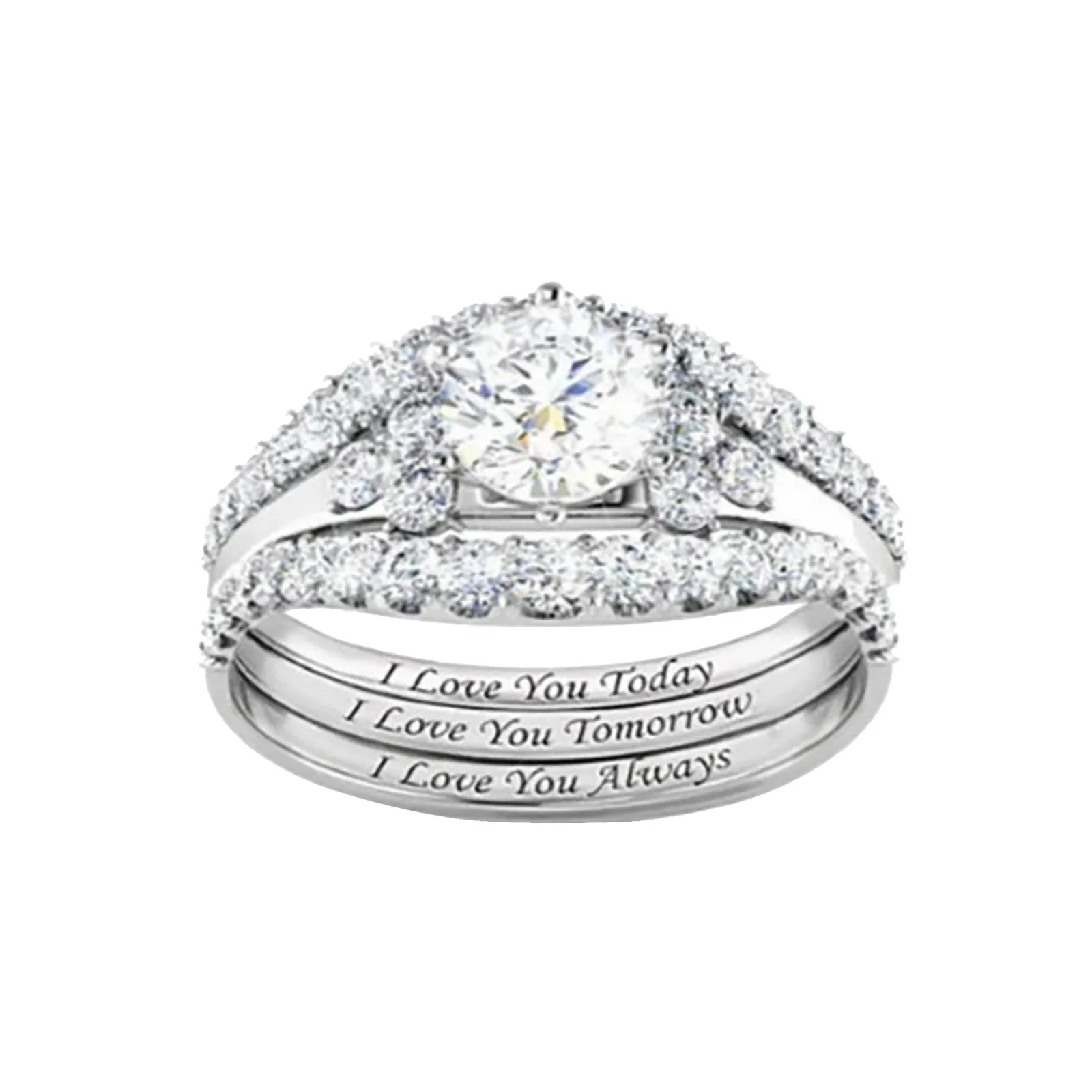 Фото Модный трендовый набор колец с бриллиантами кольцо цирконом - купить