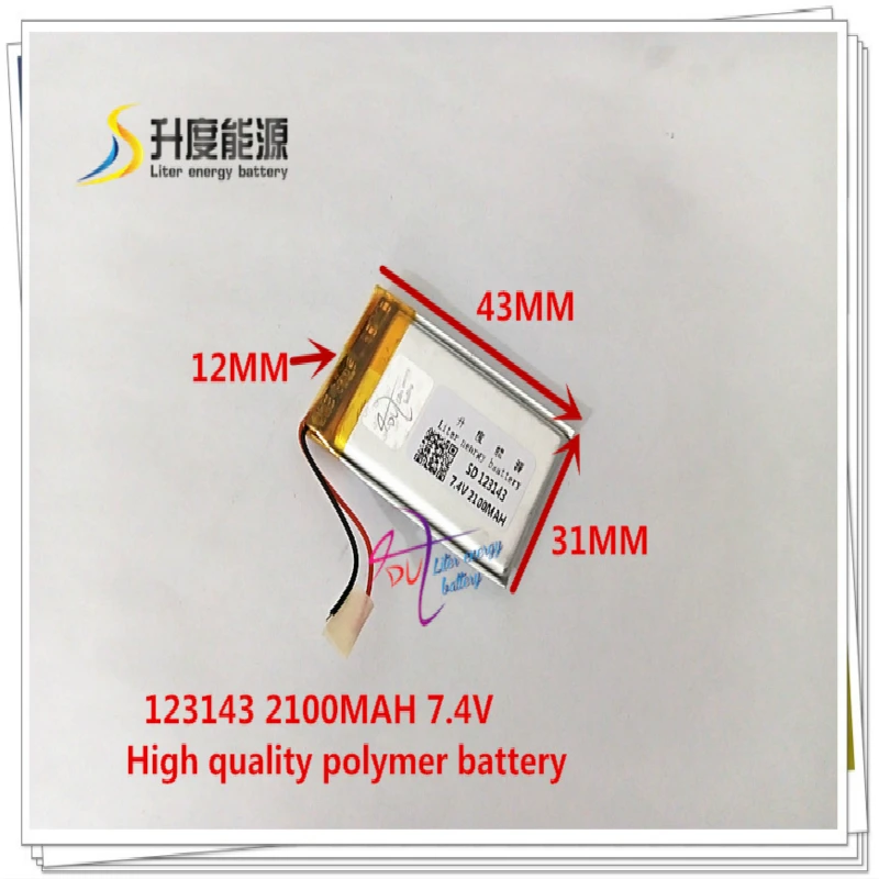 7.4V 2100mAh 123143 polymer lithium ion / Li-ion battery for gps mp5 power bank E-BOOK device led
7.4V 2100mAh 123143 polymer lithium ion / Li-ion battery for gps mp5 power bank E-BOOK device led