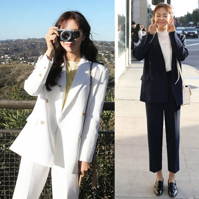 Women's suits 2019 autumn new temperament large size double-breasted professional suit straight trousers women's two-piece suit
Women's suits 2019 autumn new temperament large size double-breasted professional suit straight trousers women's two-piece suit