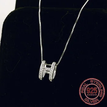 Chic S925 Sterling Silver Micro Inlaid Half Full Diamond H Letter Pendant Simple All-match Clavicle Chain Women Silver Necklace
Chic S925 Sterling Silver Micro Inlaid Half Full Diamond H Letter Pendant Simple All-match Clavicle Chain Women Silver Necklace