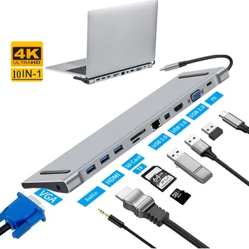 Sec New 10 In 1 Type C Hub To HDMI USB C HUB Type C To Multi USB 3.0 HUB HDMI Adapter Dock For MacBook Pro Huawei Mate 30 USB-C
Sec New 10 In 1 Type C Hub To HDMI USB C HUB Type C To Multi USB 3.0 HUB HDMI Adapter Dock For MacBook Pro Huawei Mate 30 USB-C