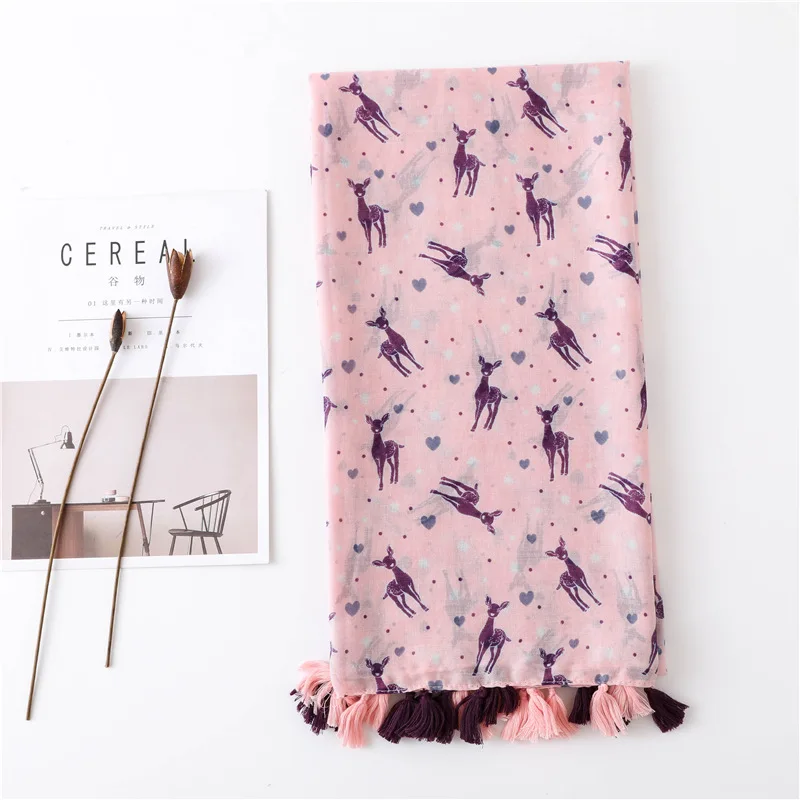 Waliicorners Scarf bohemia deer Hijab Shawls and Wraps Long Tassel Female Foulard 21 H9b9e2d6998df498a9e7c4626f9d2bc0dn
