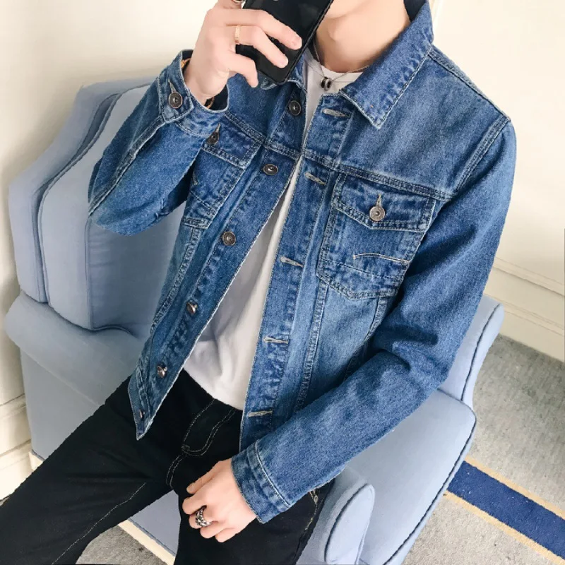2019 New Style Jeans Coat Men's Korean-style Trend Slim Fit Coat Students Spring And Autumn Jacket Handsome MEN'S Coat
2019 New Style Jeans Coat Men's Korean-style Trend Slim Fit Coat Students Spring And Autumn Jacket Handsome MEN'S Coat