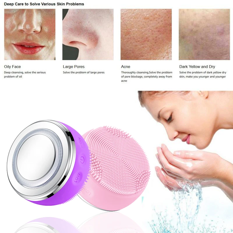 2 In 1 Electric Facial Cleansing Brush Silicone Sonic Face Cleaner Deep Pore Cleaning Skin Massager Face Cleansing Brush Device
2 In 1 Electric Facial Cleansing Brush Silicone Sonic Face Cleaner Deep Pore Cleaning Skin Massager Face Cleansing Brush Device